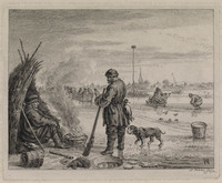 TvB G 0870
<br/>
Hollands landschap: Jager op het ijs
<br/>
<em>Fokke, Simon (1712-1784)</em>